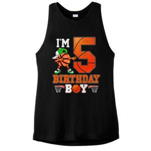 I'm 5 Birthday for 5 years old Basket Ball style Ladies PosiCharge Tri-Blend Wicking Tank