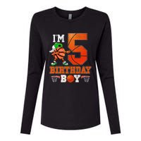 I'm 5 Birthday for 5 years old Basket Ball style Womens Cotton Relaxed Long Sleeve T-Shirt