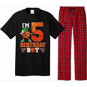 I'm 5 Birthday for 5 years old Basket Ball style Pajama Set