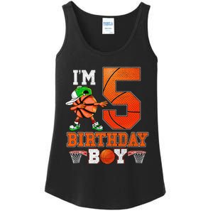 I'm 5 Birthday for 5 years old Basket Ball style Ladies Essential Tank