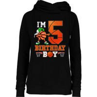 I'm 5 Birthday for 5 years old Basket Ball style Womens Funnel Neck Pullover Hood