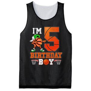 I'm 5 Birthday for 5 years old Basket Ball style Mesh Reversible Basketball Jersey Tank