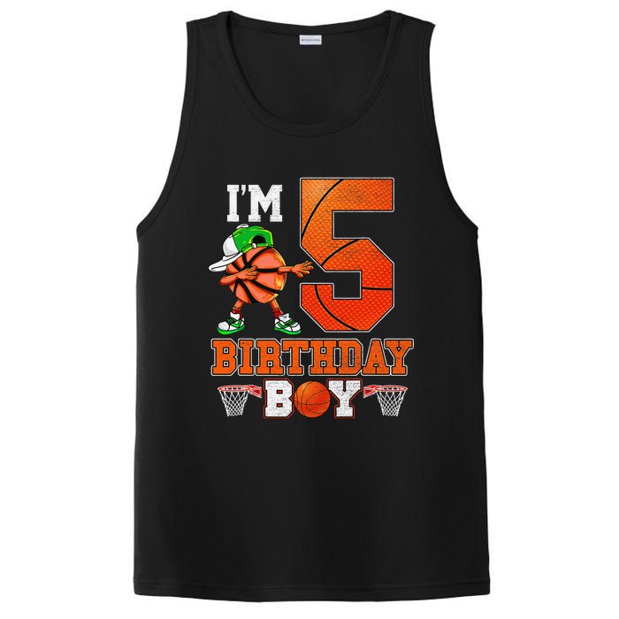 I'm 5 Birthday for 5 years old Basket Ball style PosiCharge Competitor Tank