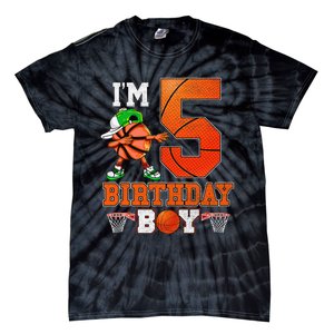 I'm 5 Birthday for 5 years old Basket Ball style Tie-Dye T-Shirt