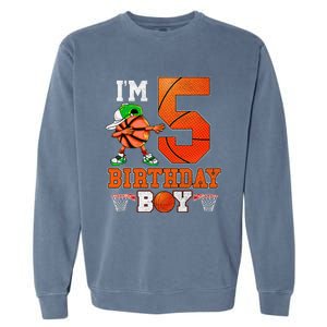 I'm 5 Birthday for 5 years old Basket Ball style Garment-Dyed Sweatshirt