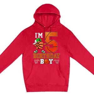 I'm 5 Birthday for 5 years old Basket Ball style Premium Pullover Hoodie