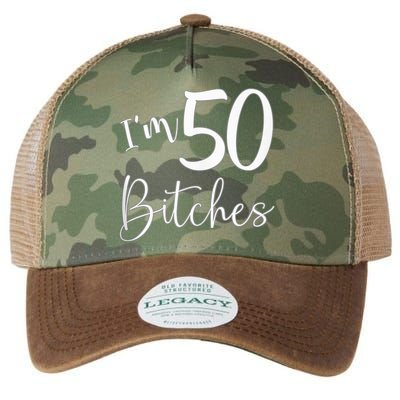 Im 50 Bitches Funny Gifts For 50th Birthday 50 Years Old Age Legacy Tie Dye Trucker Hat