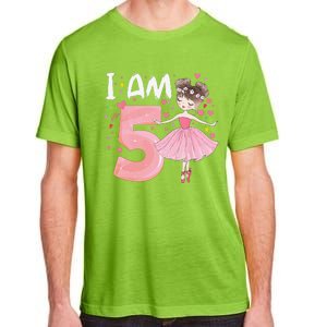 IAm 5 Fifth Birthday Party Dancing Pink Ballerina Adult ChromaSoft Performance T-Shirt