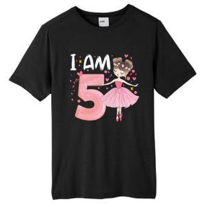 IAm 5 Fifth Birthday Party Dancing Pink Ballerina Tall Fusion ChromaSoft Performance T-Shirt