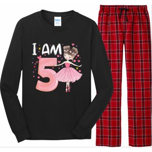 IAm 5 Fifth Birthday Party Dancing Pink Ballerina Long Sleeve Pajama Set