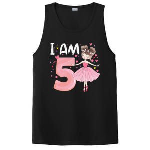 IAm 5 Fifth Birthday Party Dancing Pink Ballerina PosiCharge Competitor Tank