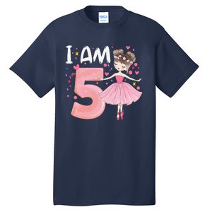 IAm 5 Fifth Birthday Party Dancing Pink Ballerina Tall T-Shirt