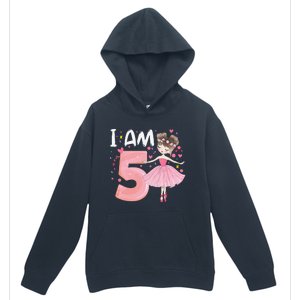 IAm 5 Fifth Birthday Party Dancing Pink Ballerina Urban Pullover Hoodie