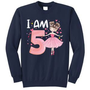 IAm 5 Fifth Birthday Party Dancing Pink Ballerina Tall Sweatshirt