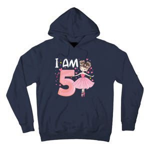 IAm 5 Fifth Birthday Party Dancing Pink Ballerina Tall Hoodie