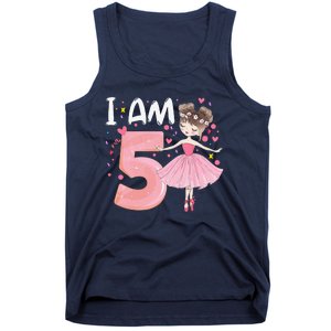 IAm 5 Fifth Birthday Party Dancing Pink Ballerina Tank Top