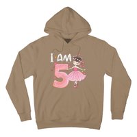 IAm 5 Fifth Birthday Party Dancing Pink Ballerina Hoodie