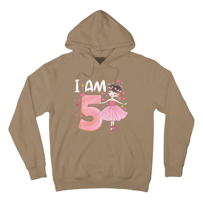 IAm 5 Fifth Birthday Party Dancing Pink Ballerina Hoodie