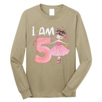 IAm 5 Fifth Birthday Party Dancing Pink Ballerina Long Sleeve Shirt