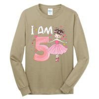 IAm 5 Fifth Birthday Party Dancing Pink Ballerina Tall Long Sleeve T-Shirt