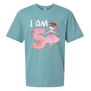 IAm 5 Fifth Birthday Party Dancing Pink Ballerina Sueded Cloud Jersey T-Shirt