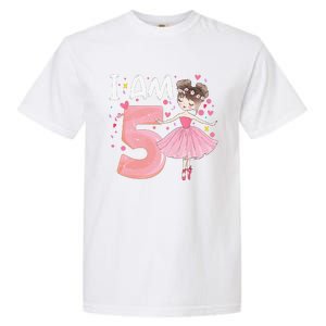 IAm 5 Fifth Birthday Party Dancing Pink Ballerina Garment-Dyed Heavyweight T-Shirt