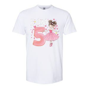 IAm 5 Fifth Birthday Party Dancing Pink Ballerina Softstyle CVC T-Shirt