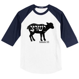 Isaiah 53 Lamb Yeshua Jesus Gift Baseball Sleeve Shirt