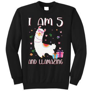 I'm 5 Llamazing Alpaca Llama Happy 5th Birthday Sweatshirt