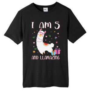 I'm 5 Llamazing Alpaca Llama Happy 5th Birthday Tall Fusion ChromaSoft Performance T-Shirt