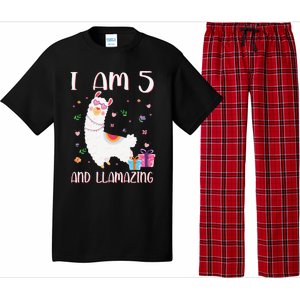 I'm 5 Llamazing Alpaca Llama Happy 5th Birthday Pajama Set