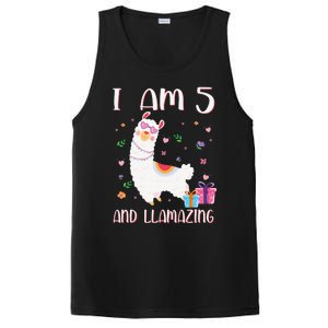 I'm 5 Llamazing Alpaca Llama Happy 5th Birthday PosiCharge Competitor Tank