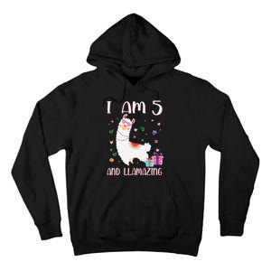 I'm 5 Llamazing Alpaca Llama Happy 5th Birthday Tall Hoodie