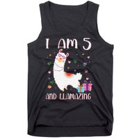 I'm 5 Llamazing Alpaca Llama Happy 5th Birthday Tank Top