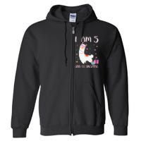 I'm 5 Llamazing Alpaca Llama Happy 5th Birthday Full Zip Hoodie