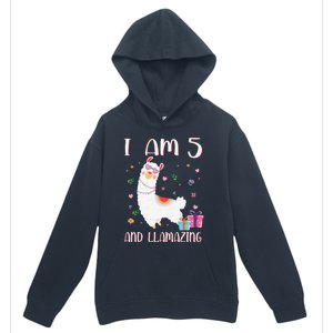 I'm 5 Llamazing Alpaca Llama Happy 5th Birthday Urban Pullover Hoodie