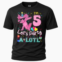 I'm 5 Let's Party A Lotl 5th Birthday Cute Axolotl Lovers Cooling Performance Crew T-Shirt