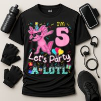 I'm 5 Let's Party A Lotl 5th Birthday Cute Axolotl Lovers Cooling Performance Crew T-Shirt