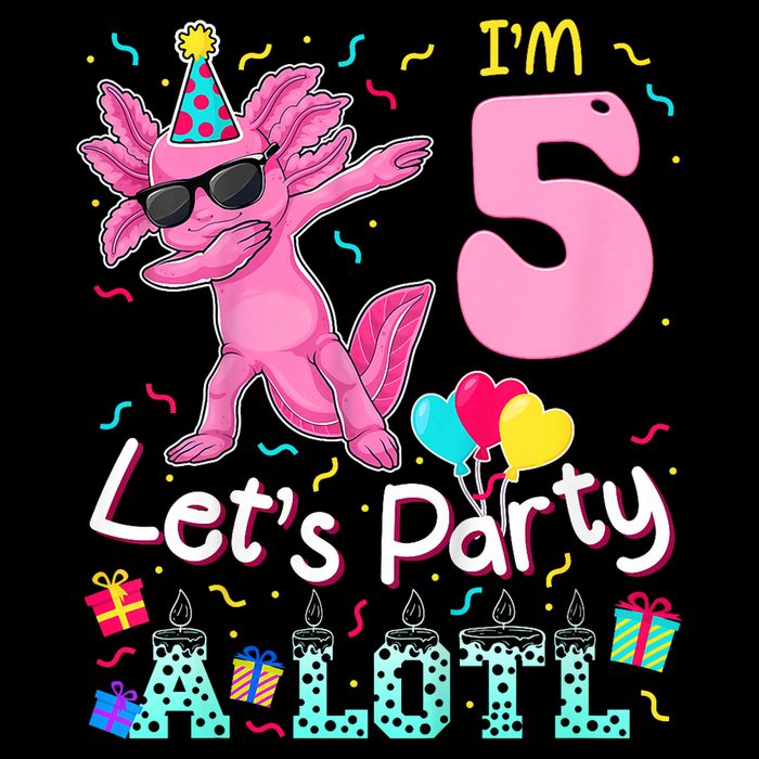 I'm 5 Let's Party A Lotl 5th Birthday Cute Axolotl Lovers Apron