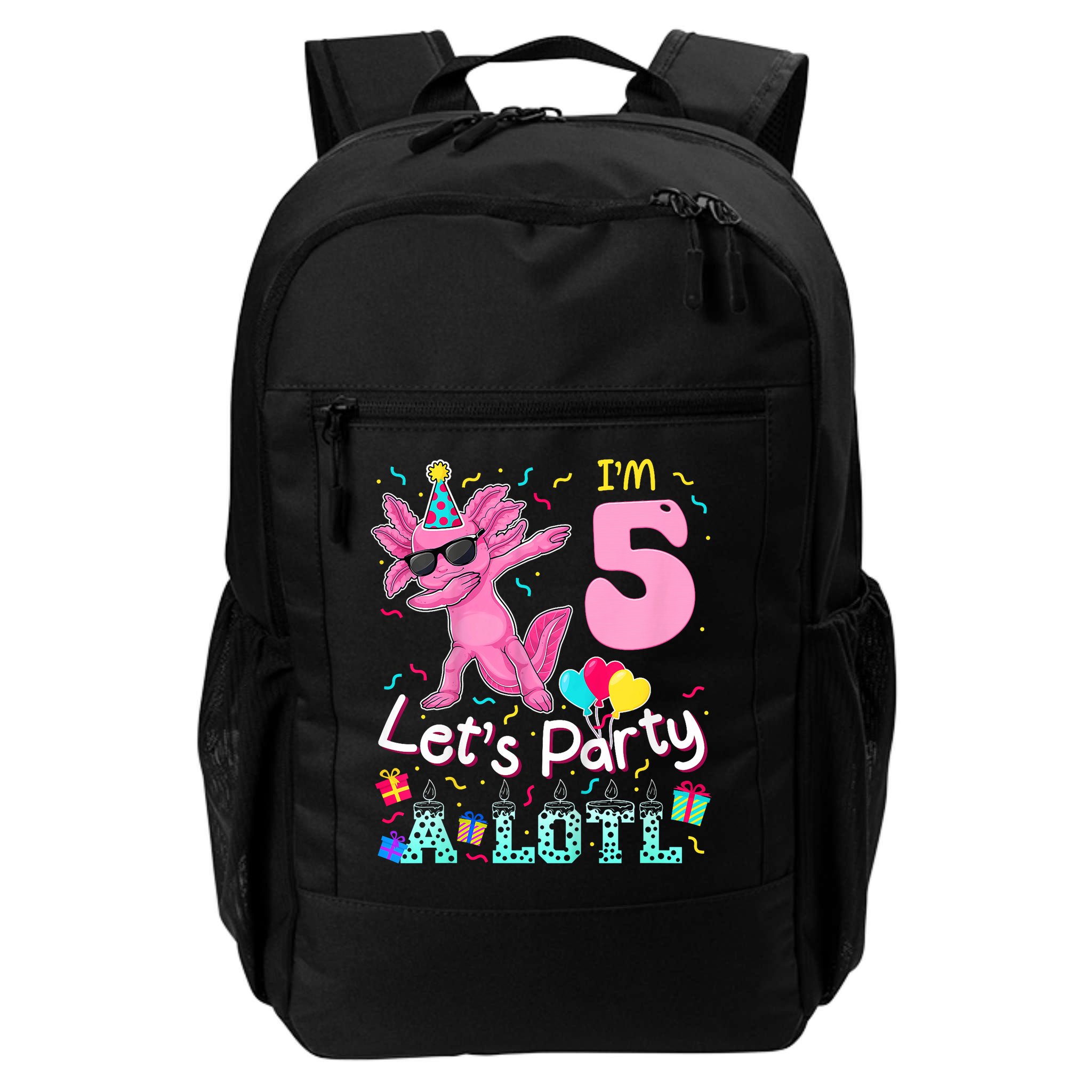 I'm 5 Let's Party A Lotl 5th Birthday Cute Axolotl Lovers Backpack