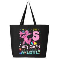 I'm 5 Let's Party A Lotl 5th Birthday Cute Axolotl Lovers 25L Jumbo Tote