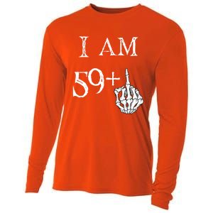 IM 59 + Middle Finger Hand Funny Dad Joke Gift Cooling Performance Long Sleeve Crew