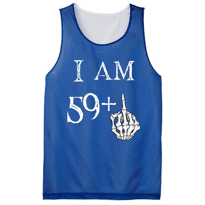 IM 59 + Middle Finger Hand Funny Dad Joke Gift Mesh Reversible Basketball Jersey Tank