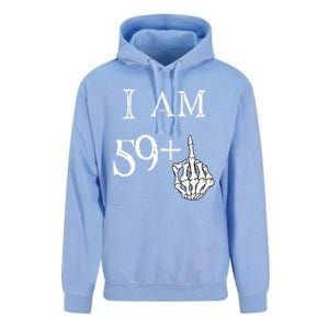 IM 59 + Middle Finger Hand Funny Dad Joke Gift Unisex Surf Hoodie