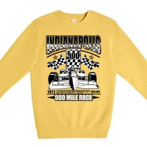 Indianapolis 500 Mile Race Formula Racing Race Car Premium Crewneck Sweatshirt