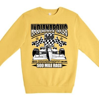 Indianapolis 500 Mile Race Formula Racing Race Car Premium Crewneck Sweatshirt