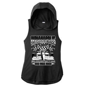 Indianapolis 500 Mile Race Formula Racing Race Car Ladies PosiCharge Tri-Blend Wicking Draft Hoodie Tank