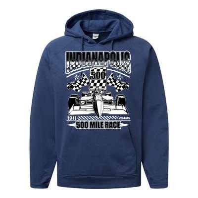 Indianapolis 500 Mile Race Formula Racing Race Car Performance Fleece Hoodie