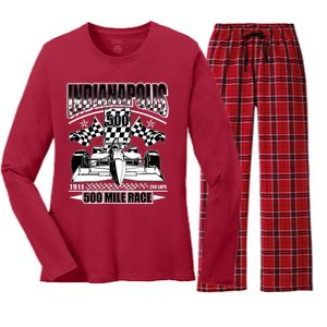 Indianapolis 500 Mile Race Formula Racing Race Car Women's Long Sleeve Flannel Pajama Set 