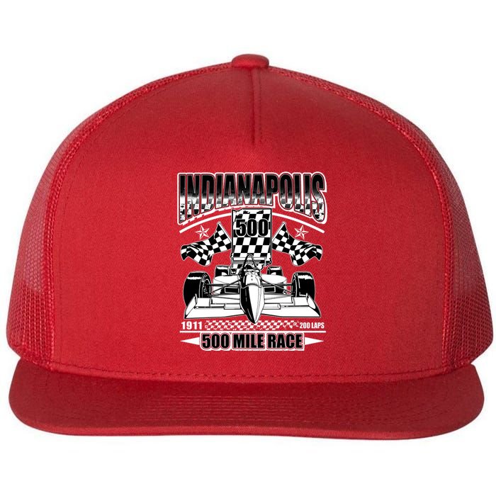 Indianapolis 500 Mile Race Formula Racing Race Car Flat Bill Trucker Hat